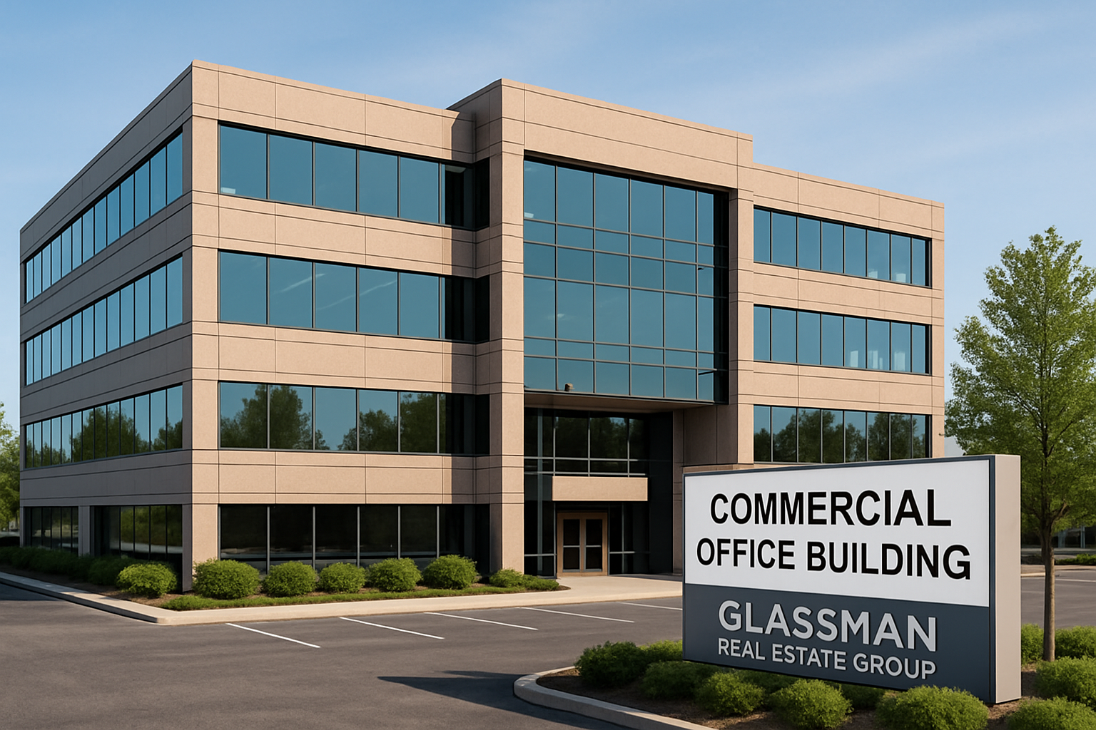 Commercial office building available through Glassman Real Estate Group